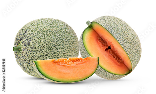 cantaloupe melon isolated on white background © supamas