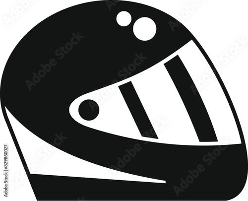 Vector graphic of a sleek black racing helmet, ideal for motorsportrelated designs photo