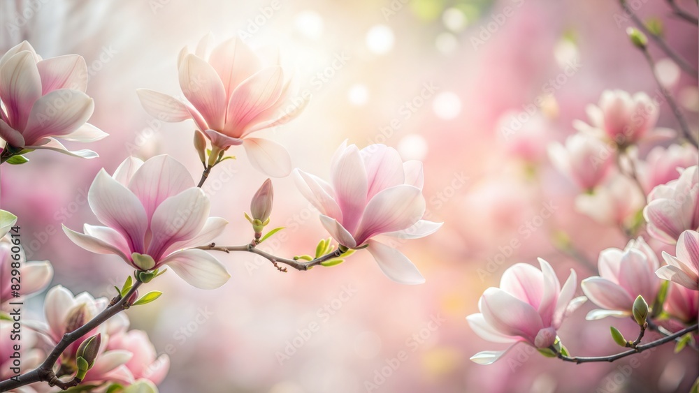 Magnolia Bloom Blur: A pale pink and white blurred background showcasing the elegance of magnolia flowers in bloom.
Magnolia Bloom Blur: A pale pink and white blurred background showcasing the elegance of magnolia flowers in bloom.