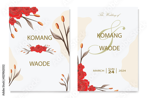 Decorative floral foliage ornamentation for wedding invitations infuses your stationery with natural elegance, evoking the romance and beauty of blooming gardens