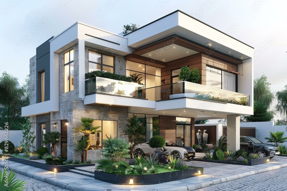 Eco-Friendly Modern Homes Surrounded by Verdant Landscape Eco-Friendly Modern Homes Surrounded by Verdant Landscape