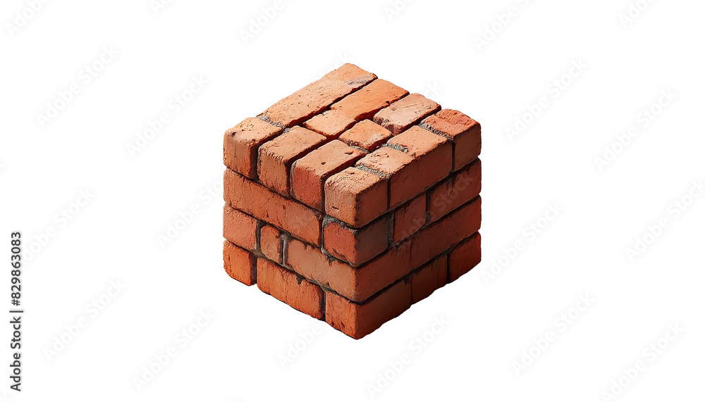 Brick isolated on a white background, Brick isolated on a white background,