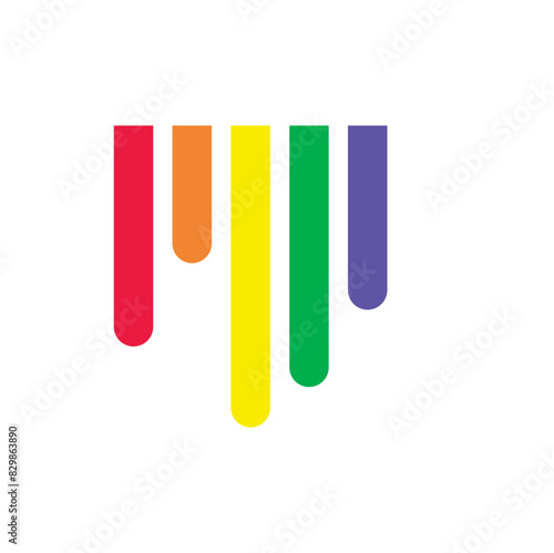 Rainbow geometric shapes illustration
