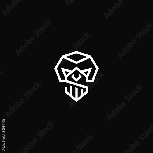 S letter and Skull head logo design combination.