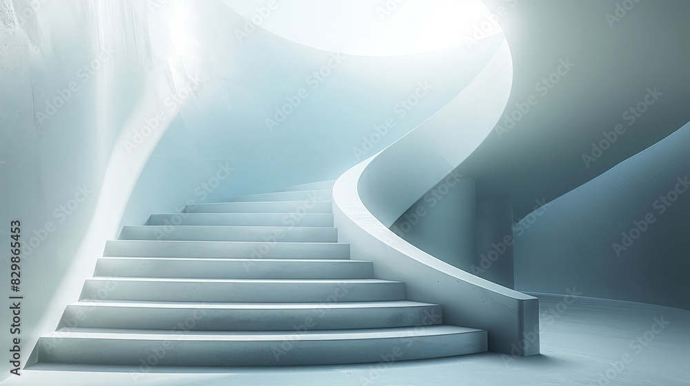 Create a visual paradox in a minimalist style. Illustrate an impossible object, such as an endless staircase, using clean lines and subtle shading. Employ a limited color palette to keep the focus on Create a visual paradox in a minimalist style. Illustrate an impossible object, such as an endless staircase, using clean lines and subtle shading. Employ a limited color palette to keep the focus on