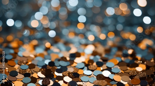 Gold and silver sequins on ...