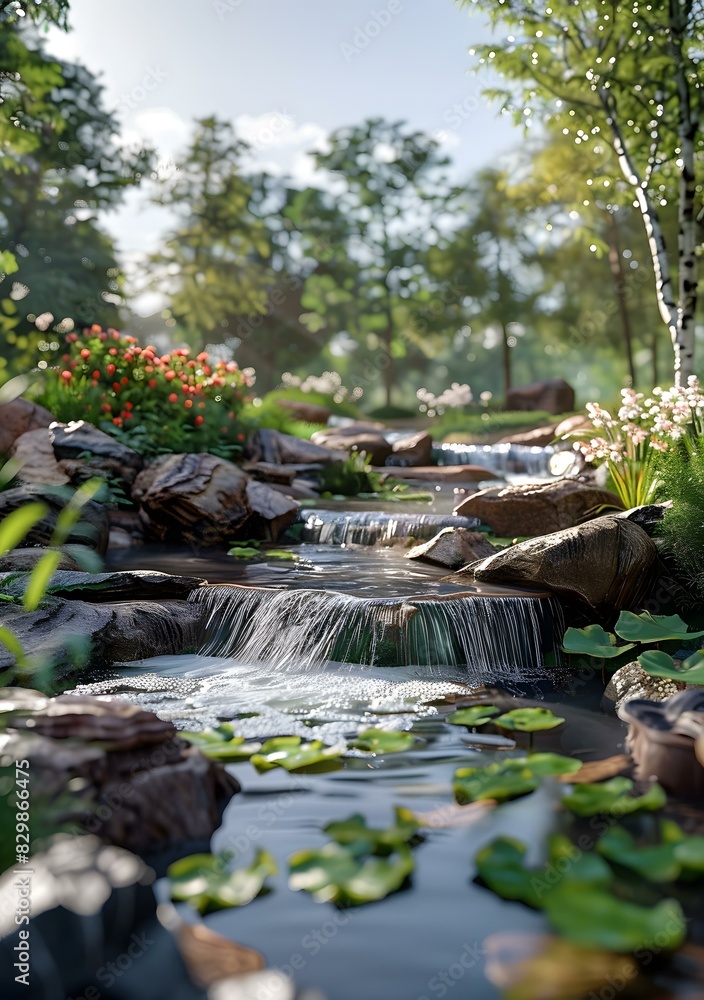 A beautiful creek in the middle of a forest A beautiful creek in the middle of a forest