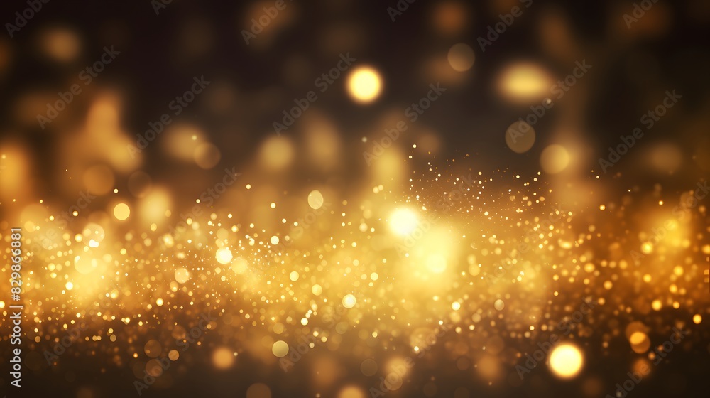 Abstract golden bokeh lights background with glitter effect. Generative AI. Abstract golden bokeh lights background with glitter effect. Generative AI.
