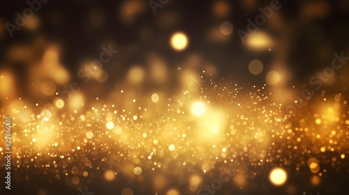 Abstract golden bokeh lights background with glitter effect. Generative AI. © Studicon