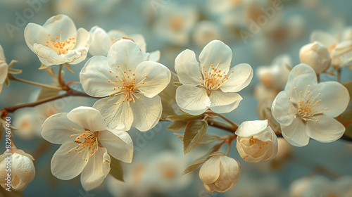 Close up of white blooms