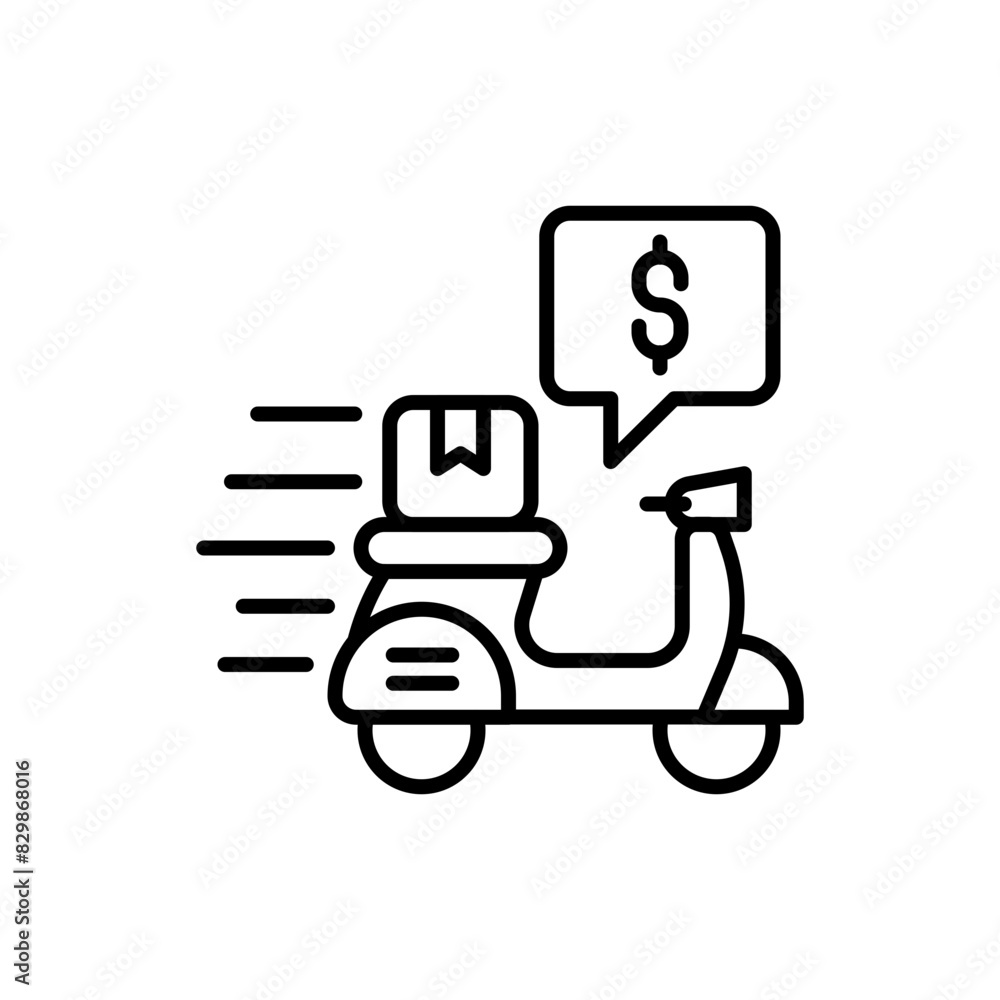 Cash on delivery outline icons, minimalist vector illustration ,simple transparent graphic element .Isolated on white background Cash on delivery outline icons, minimalist vector illustration ,simple transparent graphic element .Isolated on white background