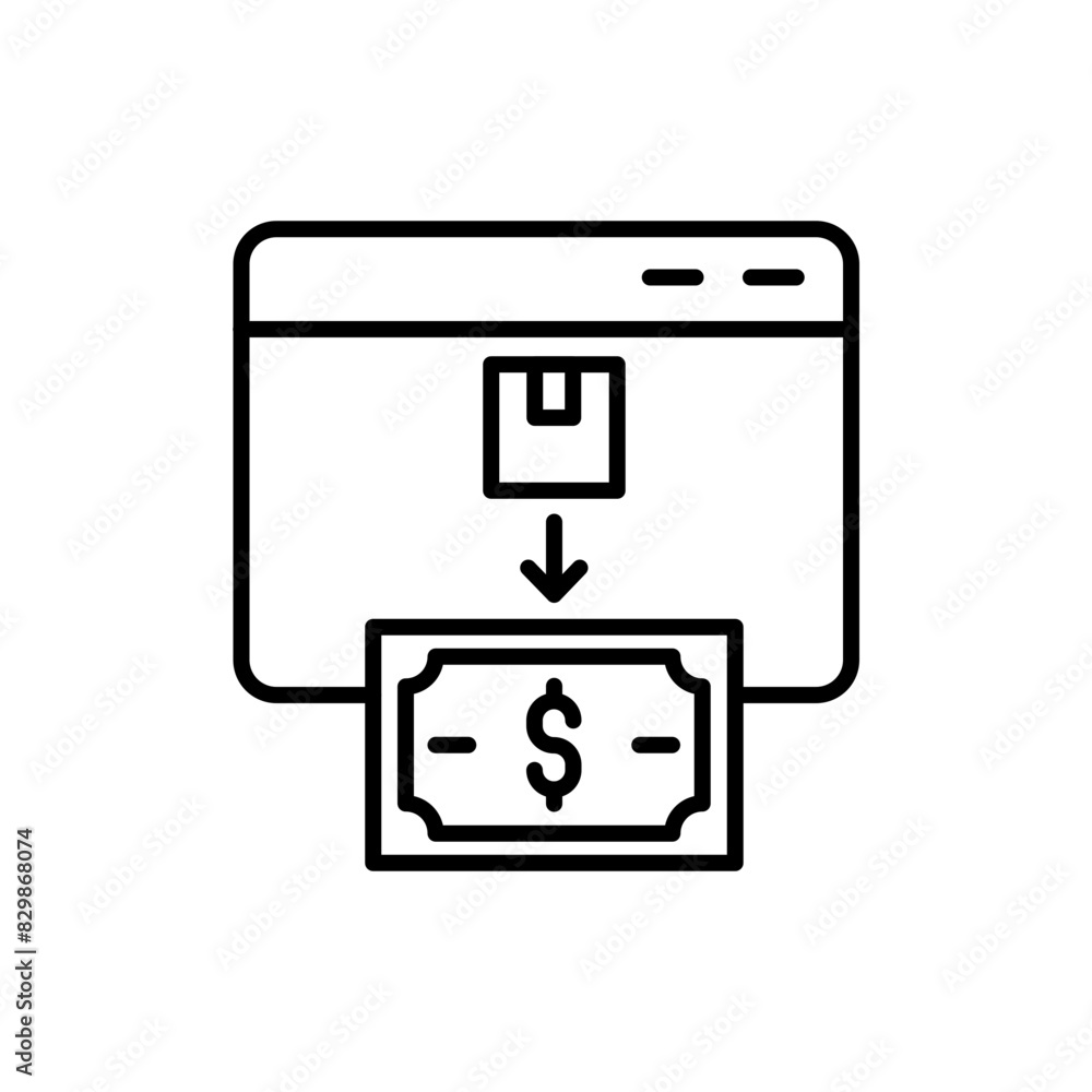 Cash on delivery outline icons, minimalist vector illustration ,simple transparent graphic element .Isolated on white background Cash on delivery outline icons, minimalist vector illustration ,simple transparent graphic element .Isolated on white background