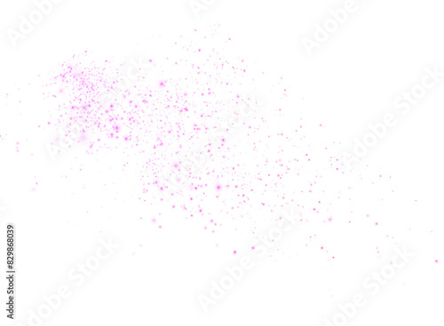 Christmas background. Powder pink dust light PNG. Magic shining pink dust. Fine, shiny dust bokeh particles fall off slightly. Fantastic shimmer effect.