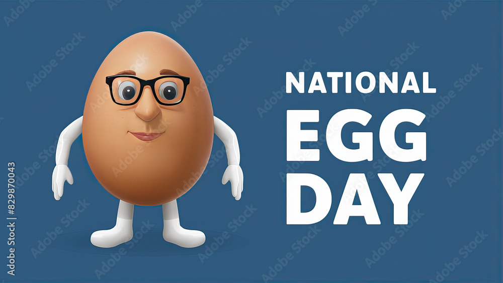 Egg Day, National Egg Day, National Egg Day Poster, Social Sedia Poster, Flat Illustration