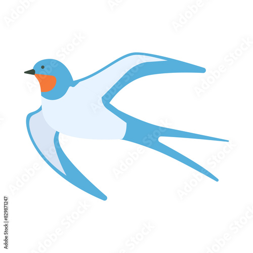 Swallow bird vector illustration. Simple and minimalistic swallow icon