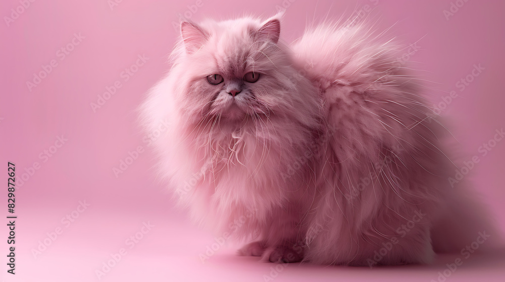 Cute fluffy pink cat, a friend create great happiness in human life Cute fluffy pink cat, a friend create great happiness in human life