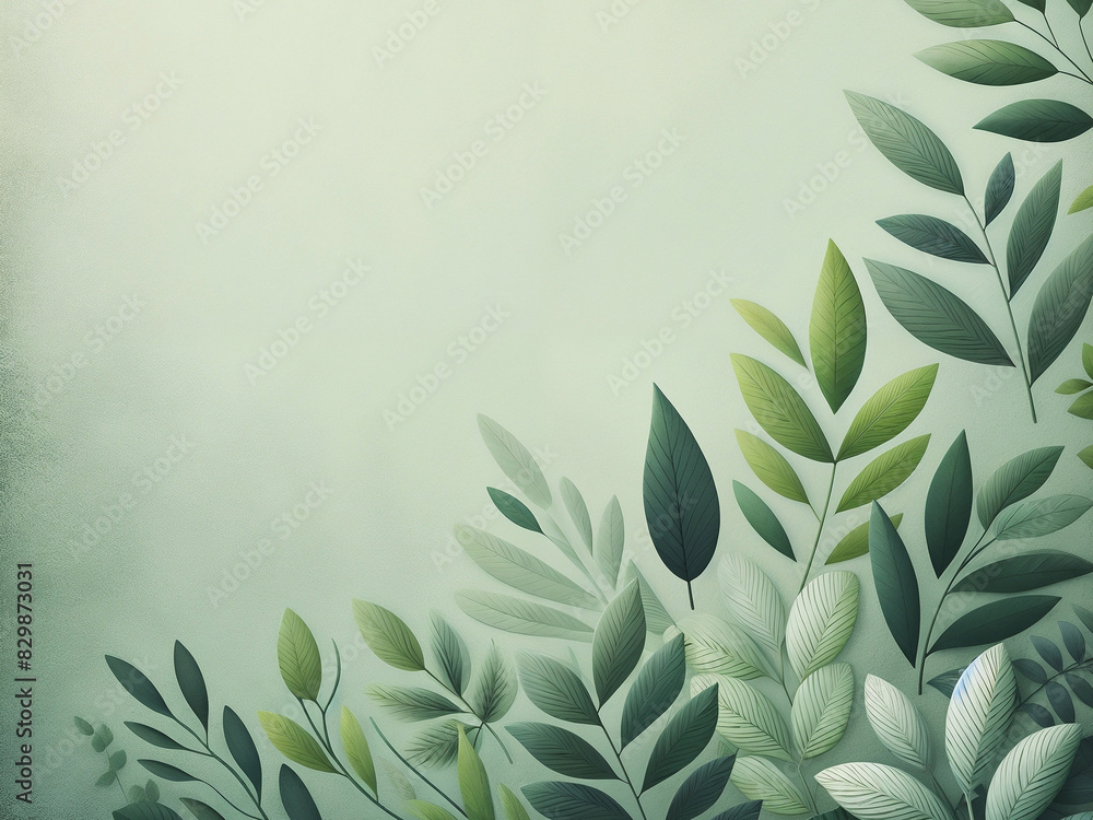 Green leaves background. AI