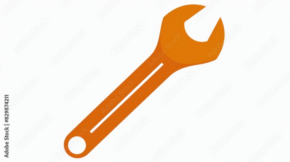 Vector icon of orange wrench on white background. Suitable for images related to mechanics and repairs. Vector icon of orange wrench on white background. Suitable for images related to mechanics and repairs.