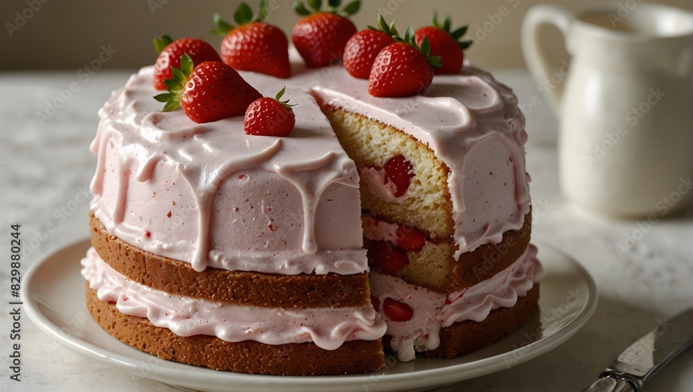 Whip up a tantalizing strawberry cake that bursts with sweetness and nostalgia ai_generated Whip up a tantalizing strawberry cake that bursts with sweetness and nostalgia ai_generated