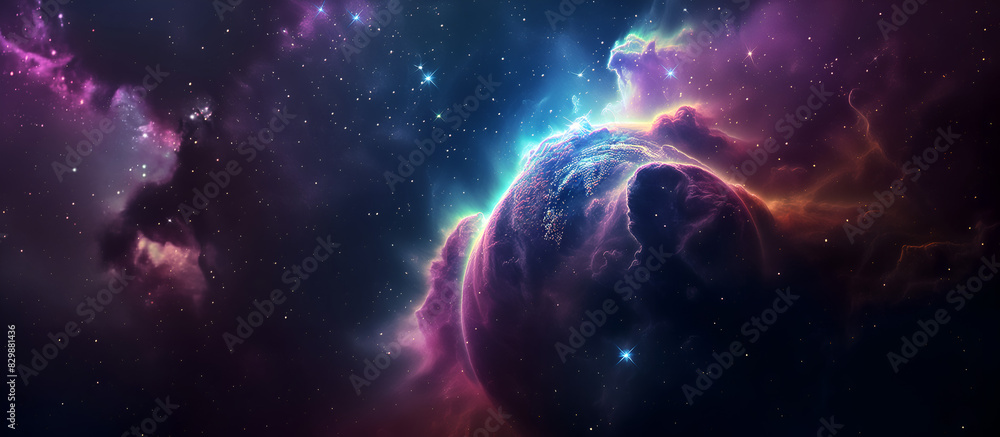Nebula cloud, galaxy in space