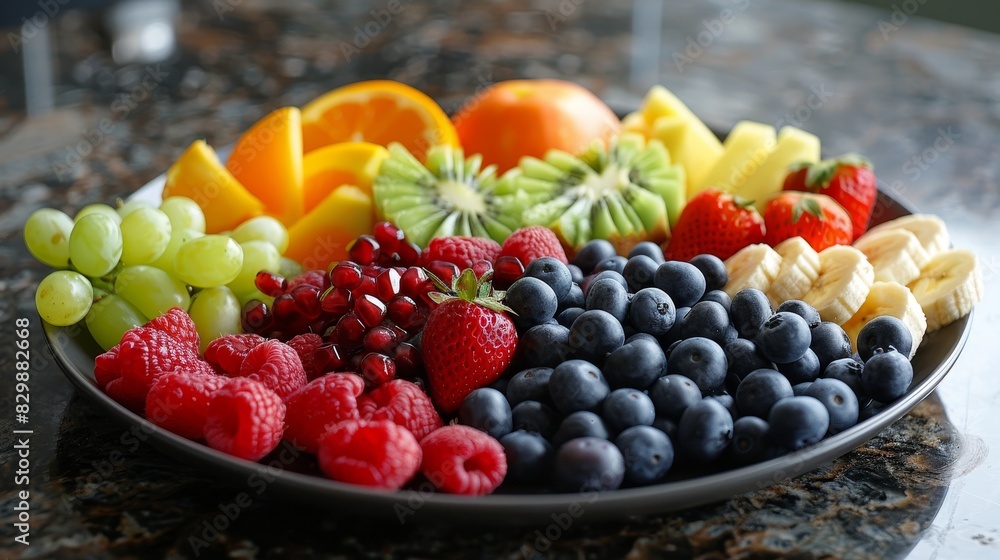 Craft an image of a balanced fruit salad Craft an image of a balanced fruit salad