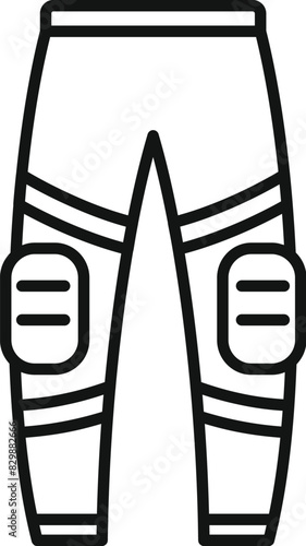 Simplified black and white icon of motorcycle riding gear, perfect for safetyrelated designs