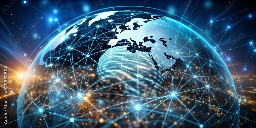 Business Hologram Global Network Analysis and Connection Business Hologram Global Network Analysis and Connection