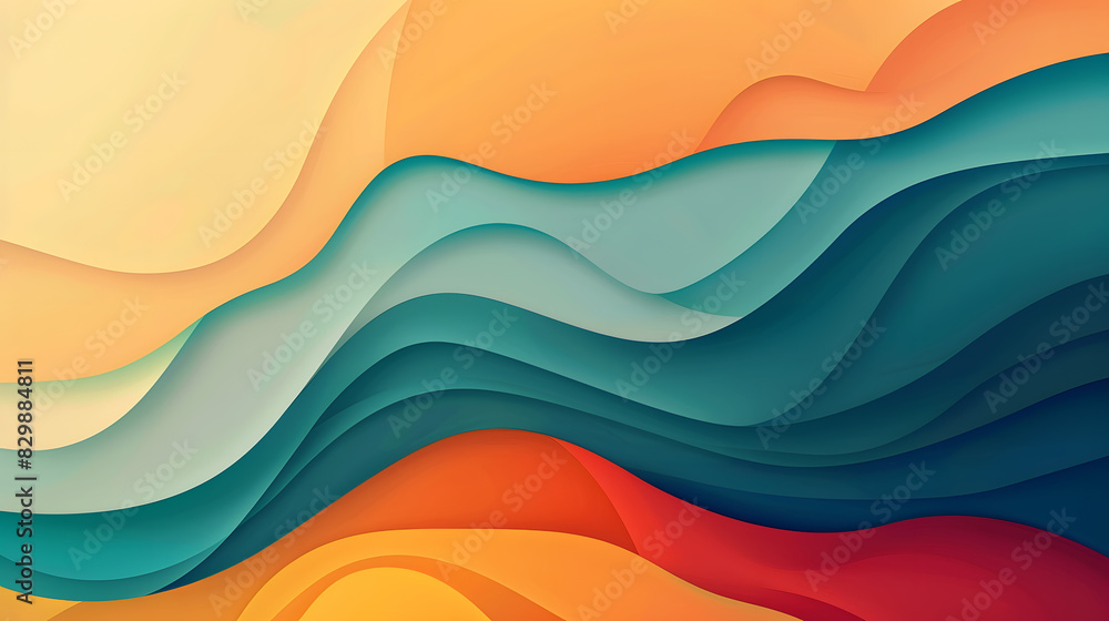 Obraz premium abstract wave shapes abstract background. Generative AI.