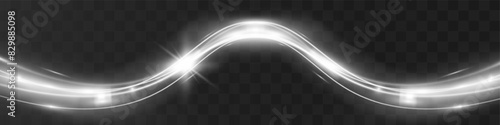 Light white wave and spotlight shine effect,glow line sparkle shine. Silver white wavy effects.
