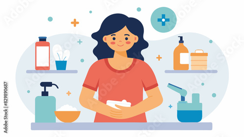 A woman practicing proper hand hygiene a crucial part of maintaining a healthy lifestyle and preventing illness.. Vector illustration