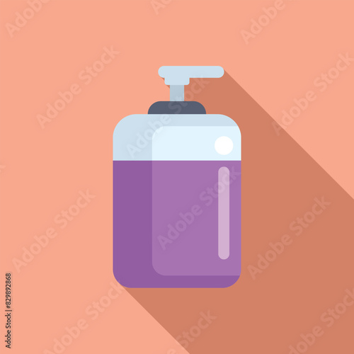 Modern, flat design icon showing a hand soap dispenser with a pump, against a warm background