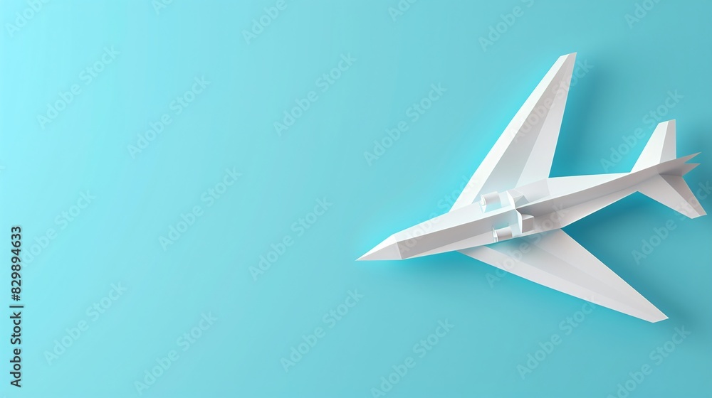 Paper airplane on blue background Paper airplane on blue background