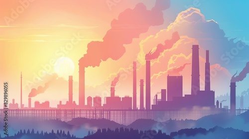 ccus process capturing industrial co2 emissions for storage and climate mitigation concept illustration