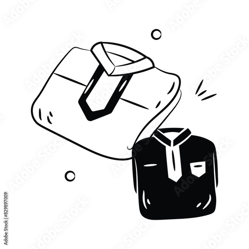 Ready to use icon of mens kurta design in trendy doodle style