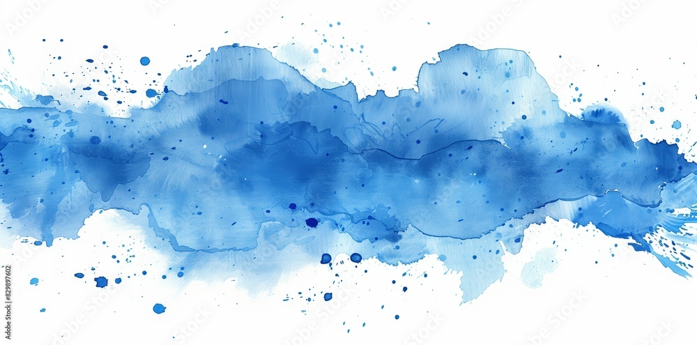 Abstract blue watercolor splash background, hand drawn ink brush texture for design Abstract blue watercolor splash background, hand drawn ink brush texture for design