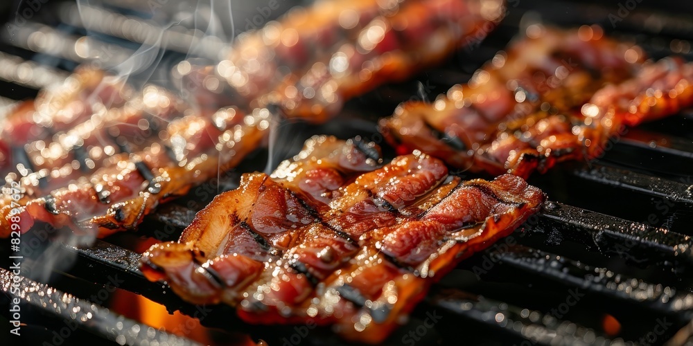 Close up of grilled eel on a grill Close up of grilled eel on a grill