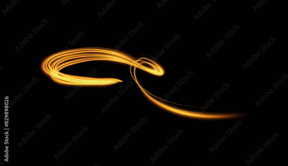 Golden magical spiral glow. Vector light trail on a gaming theme. Golden magical spiral glow. Vector light trail on a gaming theme.
