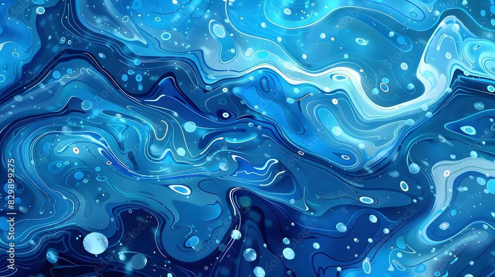 Blue lagoon abstract illustration. Generative AI. Blue lagoon abstract illustration. Generative AI.