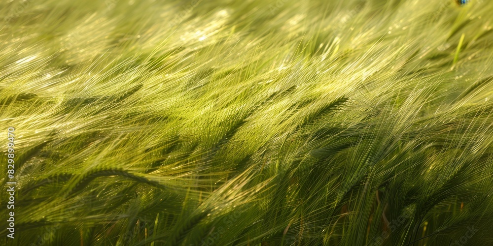Sea of green wheat field blowing in the wind Sea of green wheat field blowing in the wind