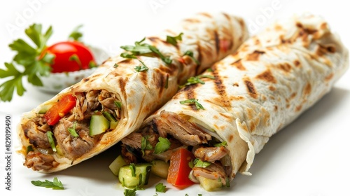 delicious shawarma cut out middle eastern cuisine isolated food photography