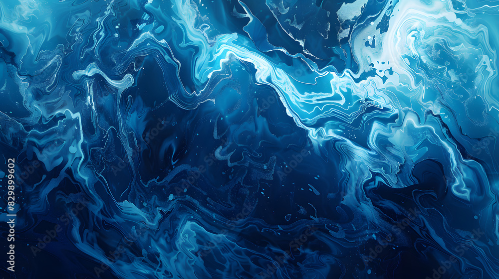 Blue lagoon abstract illustration. Generative AI.
