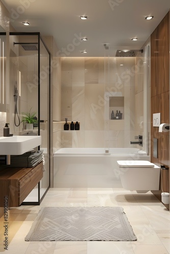 Modern and minimalist bathroom