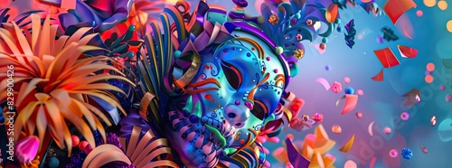abstract cg render of Latin-American carnival theme photo
