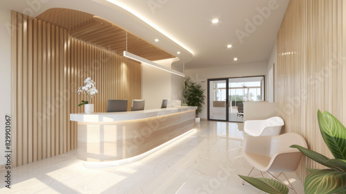 Interior of a modern reception room in dental clinic