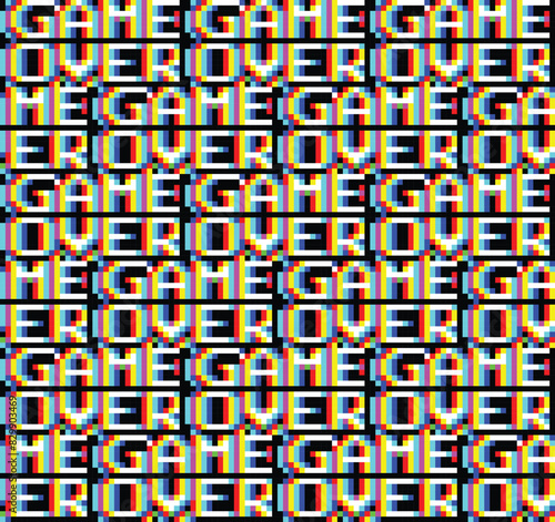 The seamless pixel background with text.