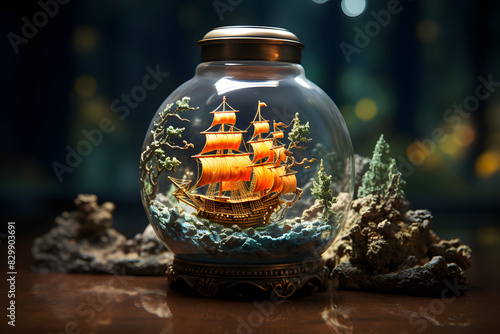 miniature Ship in a Bottle © Dicky