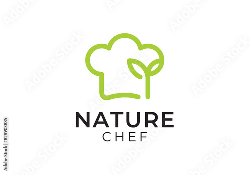 nature chef hat logo. cooking, food, restaurant, catering symbol vector design