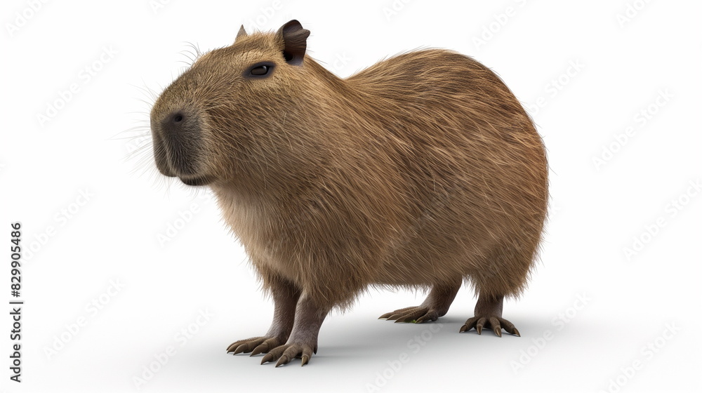 Capybara isolate on white background. AI Generative. Capybara isolate on white background. AI Generative.