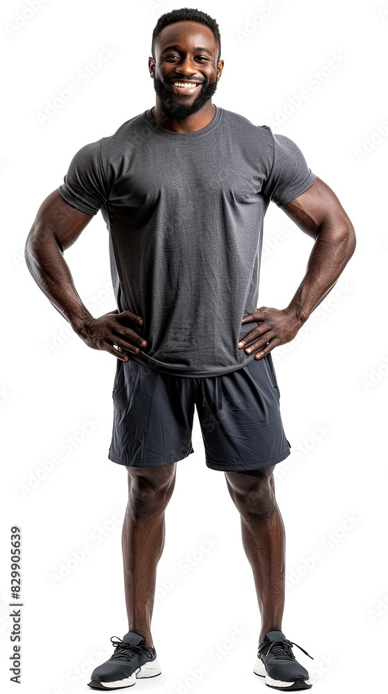 One African american black man posing in sportswear, on white background, studio shoot. One African american black man posing in sportswear, on white background, studio shoot.