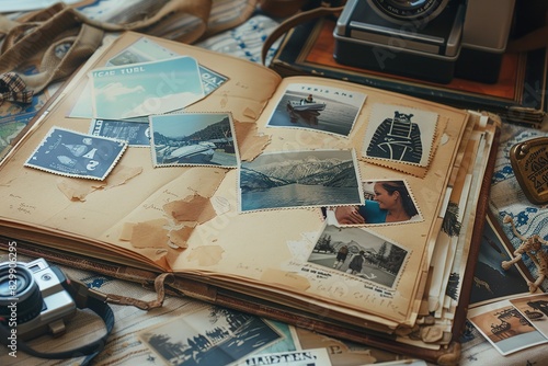 scrapbook with photos